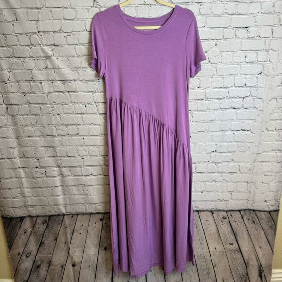 Soft Surroundings maxi dress lavender purple knit asymmetrical skirt size small - Picture 1 of 1